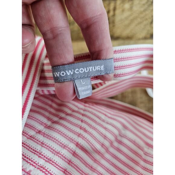 Wow Couture Striped Halter Bandage Dress Women's Size L Bodycon Club wear - Picture 5 of 9